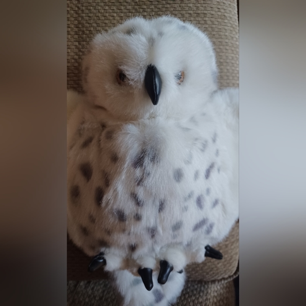 Folkmanis vintage 90s snowy owl plush head wings movement large hand puppet bird